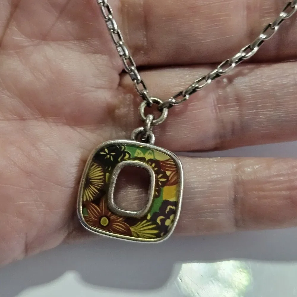 Brighton Silver Plated Island Bloom Flower Pendant Necklace 17-19.5
